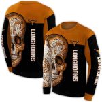 Texas Longhorns Sugar Skull All Over Print Sweatshirt