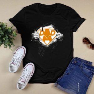Texas Longhorns Super Dad Superman Logo With Torn Reveal T-Shirt