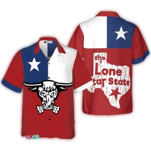 Texas Longhorns The Lone Star State Of Texas Flag Hawaiian Shirt