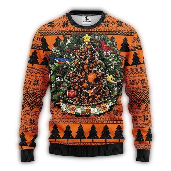 Texas Longhorns Tree Ball Ugly Sweater 1