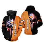 Texas Longhorns Us Flag Skull Punisher All Over Print Hoodie