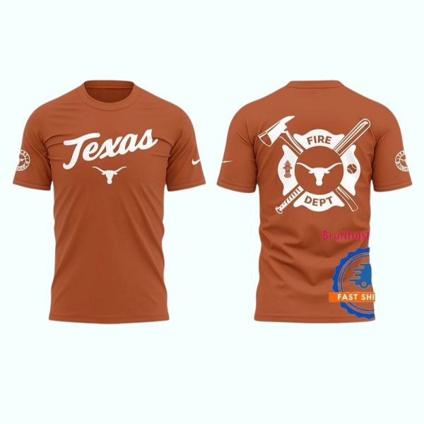 Texas Longhorns x Firefighter Appreciation Night 3D All Over Print T Shirt 1