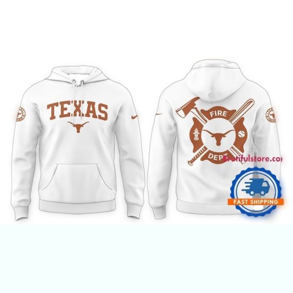 Texas Longhorns x Firefighter Appreciation Night 3D White Hoodie 1
