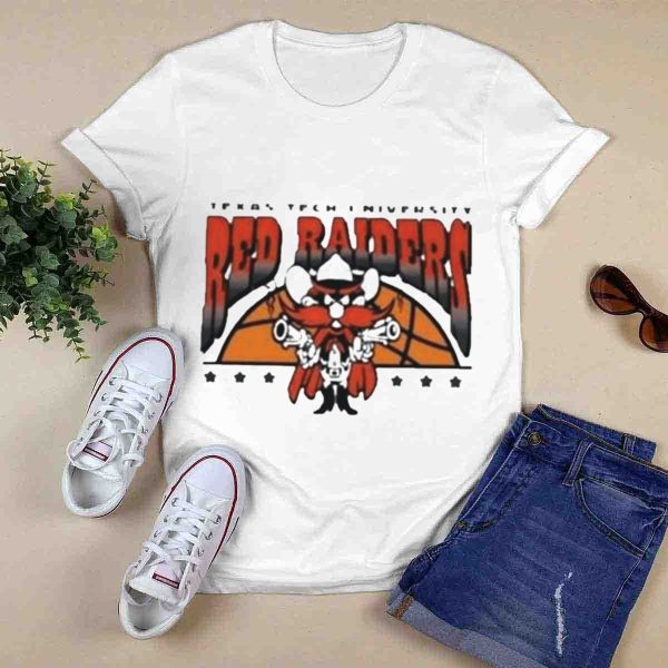Texas Tech Basketball Red Raiders Guns Up Mascot T Shirt 0