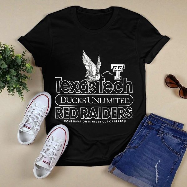 Texas Tech Ducks Unlimited Red Raiders Conservation is Never Out of Season T Shirt Black 1