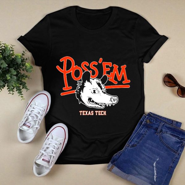Texas Tech Poss Em Rally Possum Football T Shirt Black 1