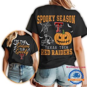 Texas Tech Red Raiders 2025 Ncaa Halloween Spooky Season Vintage All-Over Print T-Shirt