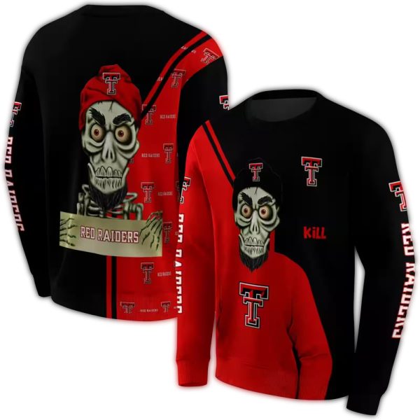 Texas Tech Red Raiders Achmed Skull AOP Sweatshirt 1