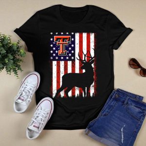Texas Tech Red Raiders American Flag Deer T-Shirt