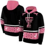 Texas Tech Red Raiders Awareness Ribbon Black Pink All-Over Print Hoodie