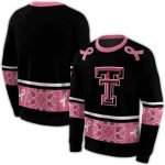 Texas Tech Red Raiders Awareness Ribbon Black Pink All-Over Print Sweatshirt