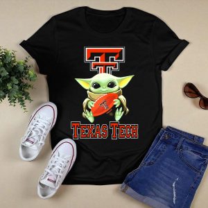 Texas Tech Red Raiders Baby Yoda Football T-Shirt
