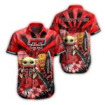 Texas Tech Red Raiders Baby Yoda And Tiki Floral Hawaiian Shirt