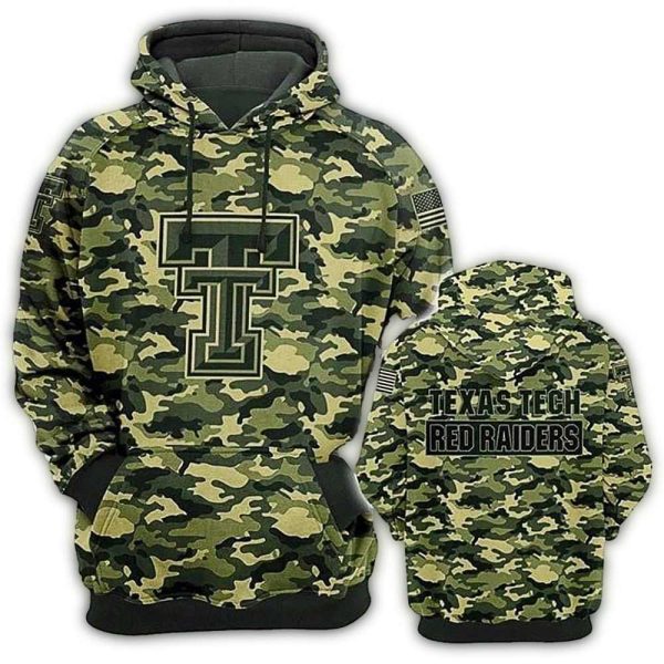 Texas Tech Red Raiders Camouflage Pattern AOP Hoodie 1