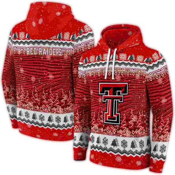 Texas Tech Red Raiders Christmas Trees AOP Hoodie 1