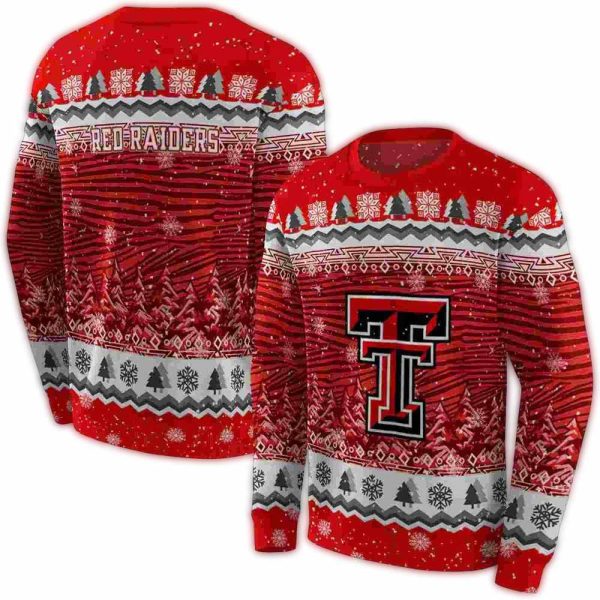 Texas Tech Red Raiders Christmas Trees AOP Sweatshirt 1