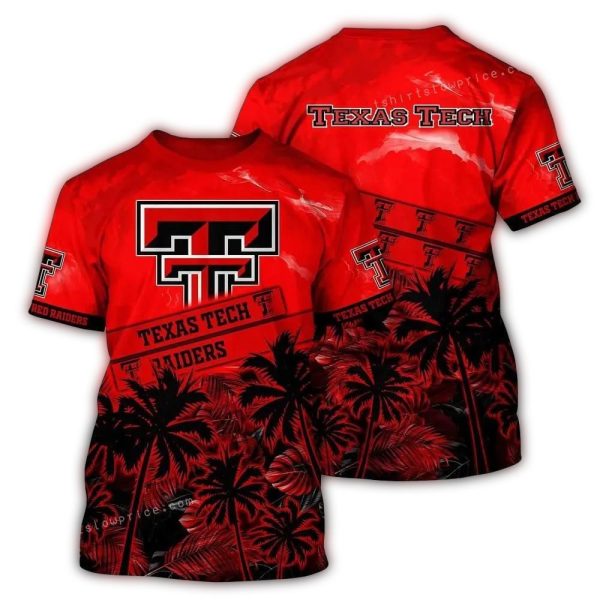 Texas Tech Red Raiders Coconut Pattern AOP T Shirt 1