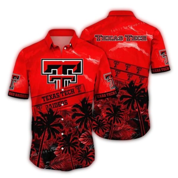 Texas Tech Red Raiders Coconut Pattern Hawaiian Shirt 1
