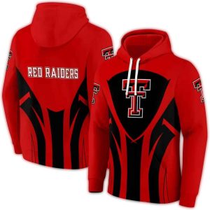 Texas Tech Red Raiders Concentric Lines All-Over Print Hoodie