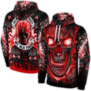 Texas Tech Red Raiders Demonic Skull All-Over Print Hoodie