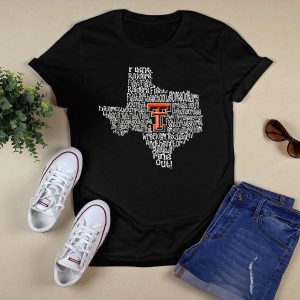 Texas Tech Red Raiders Fight Song Map Texas Shape T-Shirt