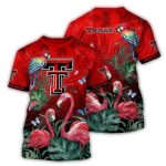 Texas Tech Red Raiders Flamingo Landscape Art All-Over Print T-Shirt