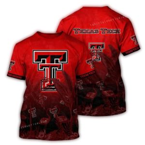 Texas Tech Red Raiders Flamingo Landscape Vintage All-Over Print T-Shirt