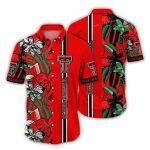 Texas Tech Red Raiders Floral Flower Leafs Stripe Hawaiian Shirt
