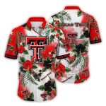 Texas Tech Red Raiders Floral Flower Pattern Hawaiian Shirt