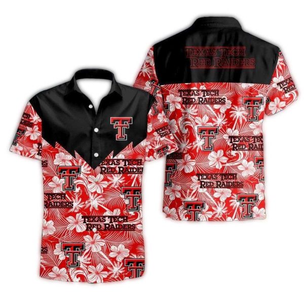 Texas Tech Red Raiders Floral Flower Pattern Retro Hawaiian Shirt 1
