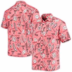 Texas Tech Red Raiders Floral Leafs Flower Vintage Pattern Hawaiian Shirt