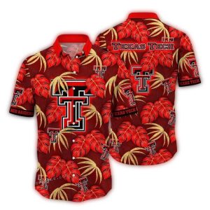 Texas Tech Red Raiders Floral Leafs Pattern Vintage Hawaiian Shirt