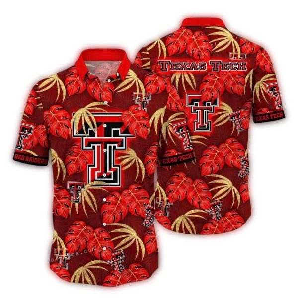 Texas Tech Red Raiders Floral Leafs Pattern Vintage Hawaiian Shirt 1