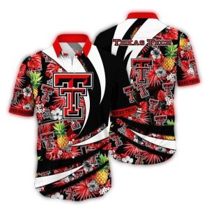 Texas Tech Red Raiders Floral Leafs Pineapple Vintage Hawaiian Shirt