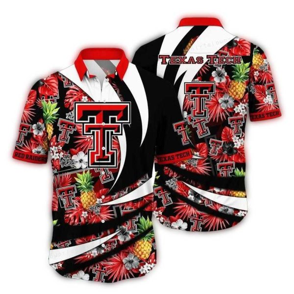 Texas Tech Red Raiders Floral Leafs Pineapple Vintage Hawaiian Shirt 1