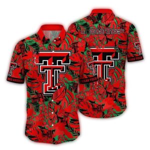 Texas Tech Red Raiders Floral Leafs Vintage Pattern Hawaiian Shirt
