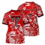 Texas Tech Red Raiders Floral Pattern All-Over Print T-Shirt