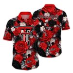 Texas Tech Red Raiders Flower Blossom Pattern Tropical Hawaiian Shirt