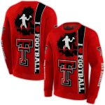 Texas Tech Red Raiders Football Heartbeat All-Over Print Sweatshirt