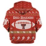 Texas Tech Red Raiders Football Ugly Christmas All-Over Print Hoodie
