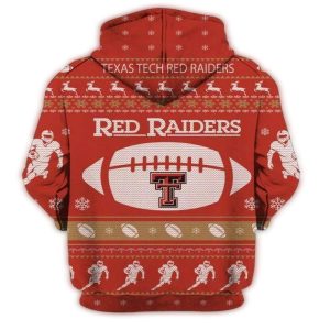 Texas Tech Red Raiders Football Ugly Christmas All-Over Print Hoodie