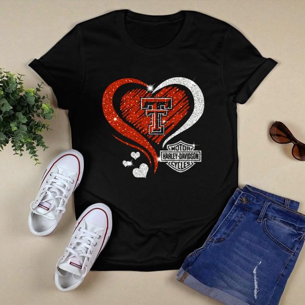 Texas Tech Red Raiders HD Heart T Shirt Black 1