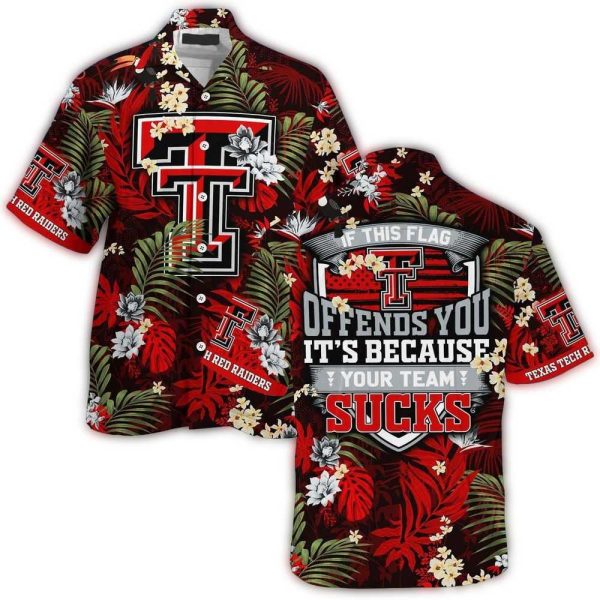 Texas Tech Red Raiders If This Flag Floral Hawaiian Shirt 1
