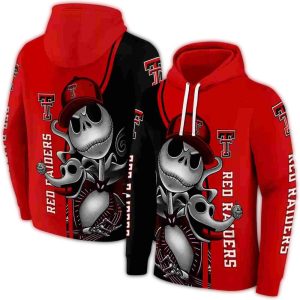 Texas Tech Red Raiders Jack Skellington All-Over Print Hoodie