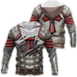 Texas Tech Red Raiders Knights Templar Armor Claws All-Over Print Hoodie
