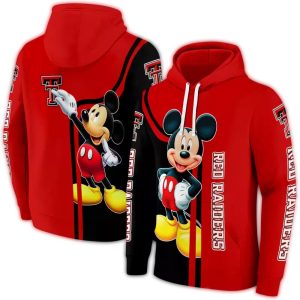 Texas Tech Red Raiders Mickey Mouse All-Over Print Hoodie