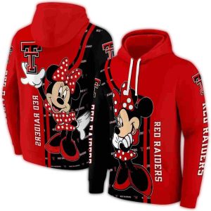 Texas Tech Red Raiders Minnie Mouse All-Over Print Hoodie