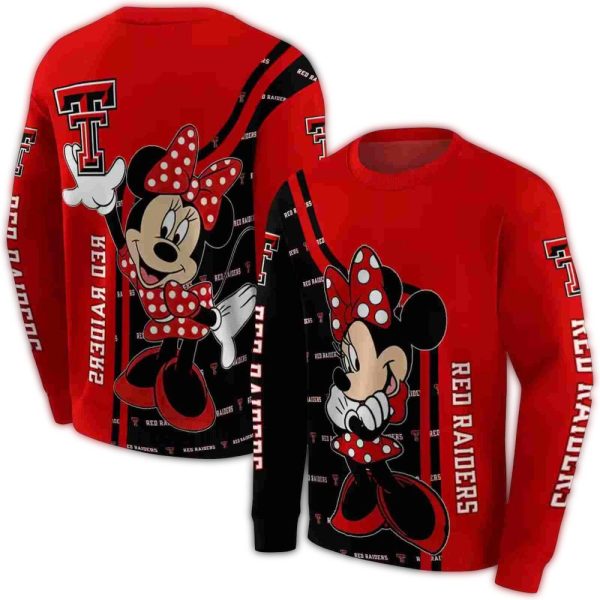 Texas Tech Red Raiders Minnie Mouse AOP Sweatshirt 1