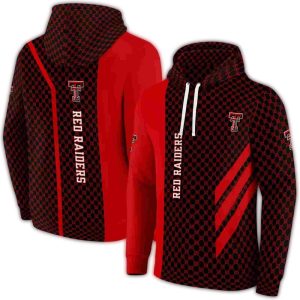 Texas Tech Red Raiders Monogram Pattern All-Over Print Hoodie