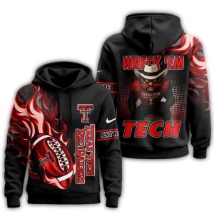 Personalized Texas Tech Red Raiders Ncaa Victory Flame All-Over Print Hoodie